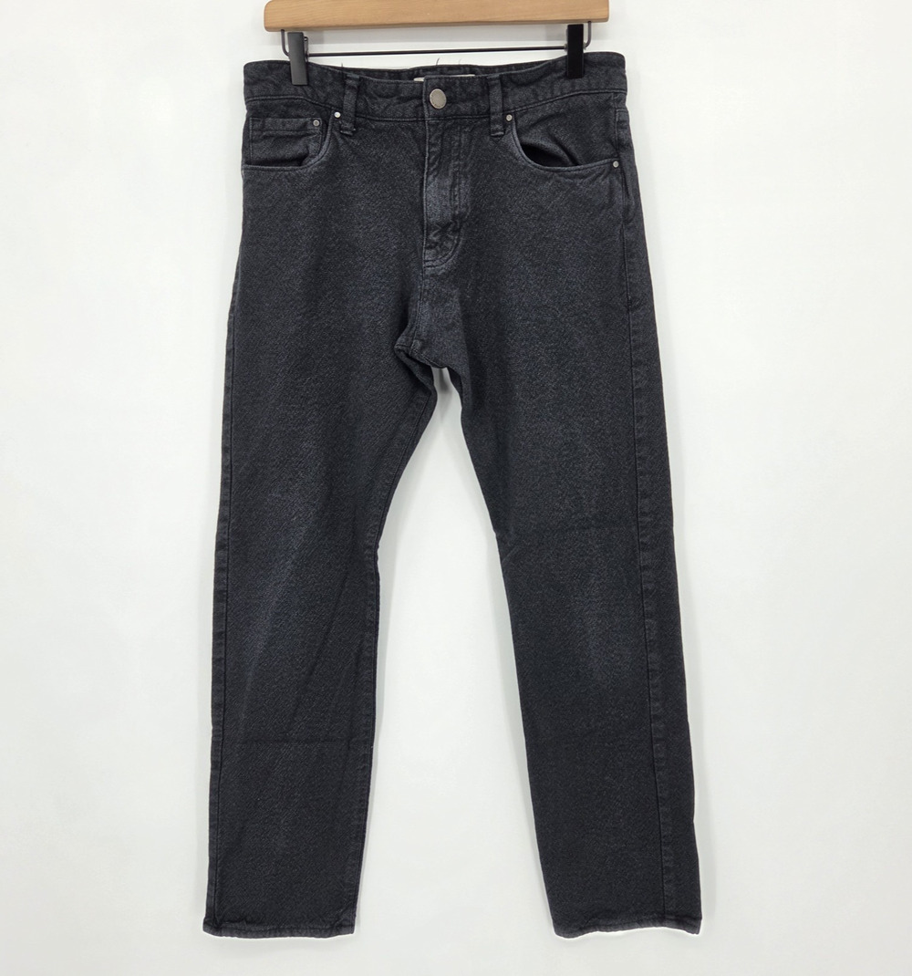 Calvin Klein Straight Cotton Modal Pants Knit Denim Look Gray/Black Size 32x32